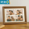敬平创意四联组合宫格摆台洗照片做成情侣婚纱照相册框照片打印加相框 复古色-4宫格[内框20.5*30.5cm]放四张5寸