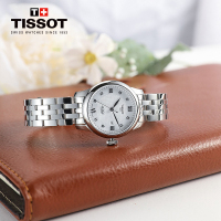 [送礼优选]天梭(TISSOT)瑞士手表 经典复古钻石刻度 力洛克系列钢带女士机械表T006.207.11.036.00