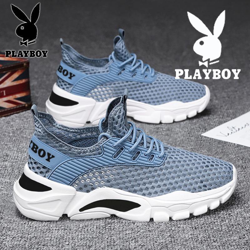 花花公子镂空网面潮鞋2022春夏新款时尚网布运动鞋透气轻便户外跑步