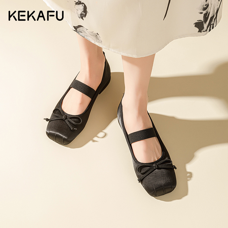 珂卡芙平底单鞋女2024新款春季软底芭蕾舞鞋外穿玛丽珍温柔风鞋子