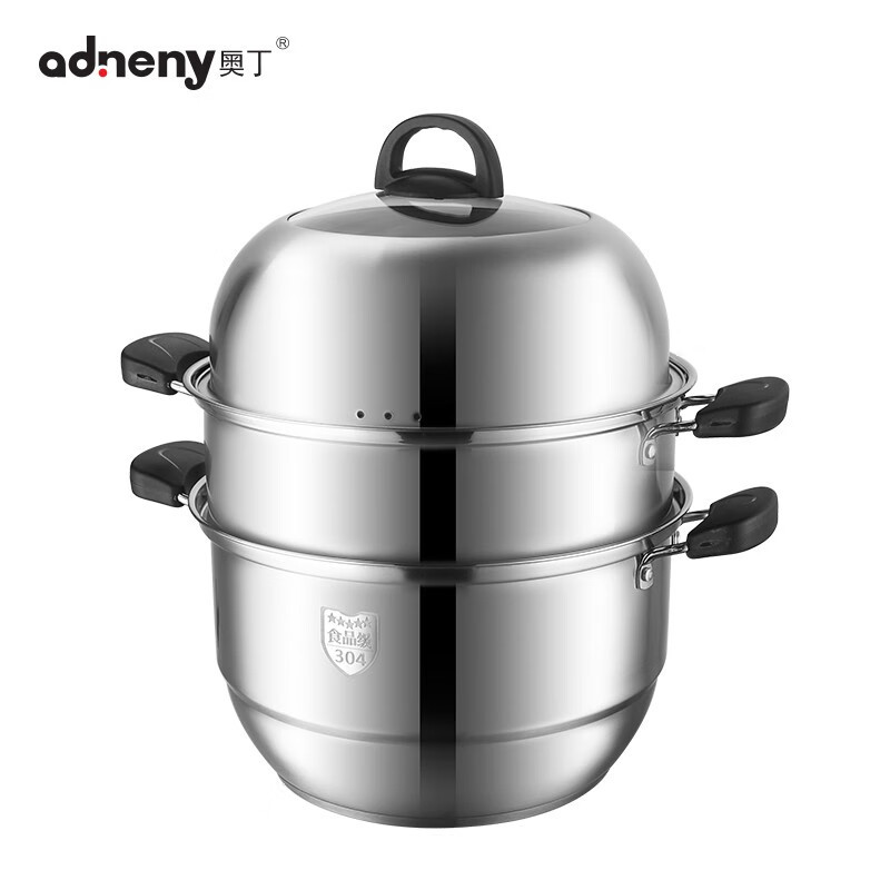 奥丁(adneny) 卓尔健康系列多用三层蒸锅Z-108 30cm炉灶通用 3层 规格:30cm 304不锈钢高清大图