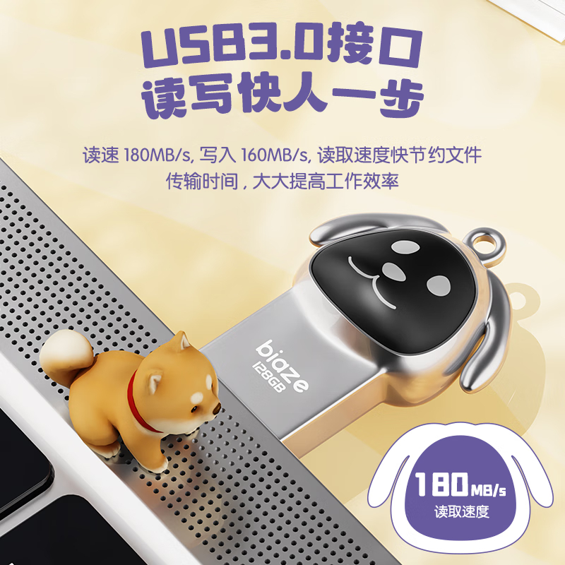 毕亚兹32GB玫瑰金卡通迷你U盘 UP-02UP-02玫瑰金32高清大图