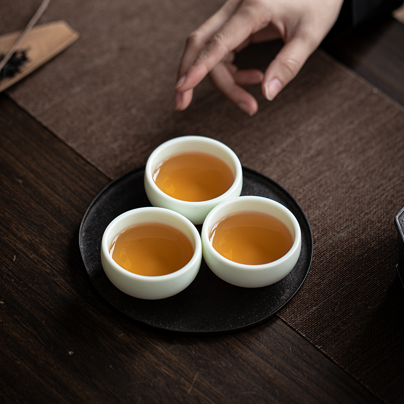 苏氏陶瓷(SUSHI CERAMICS)功夫茶杯 翡翠玉个人杯羊脂玉主人杯品茗杯6个装