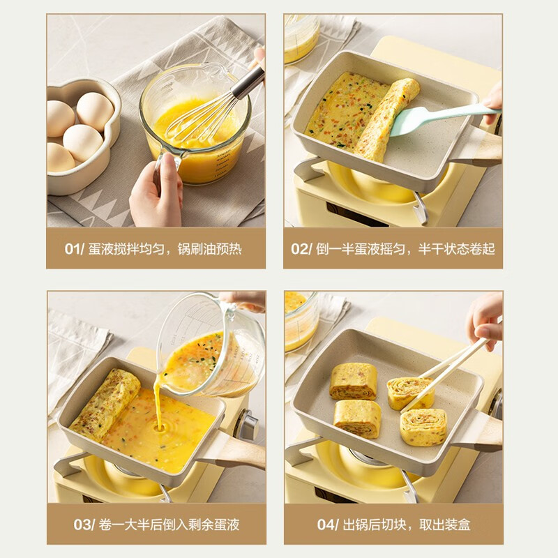 苏泊尔(SUPOR)玉子烧日式家用早餐平底锅 11.5cm高清大图