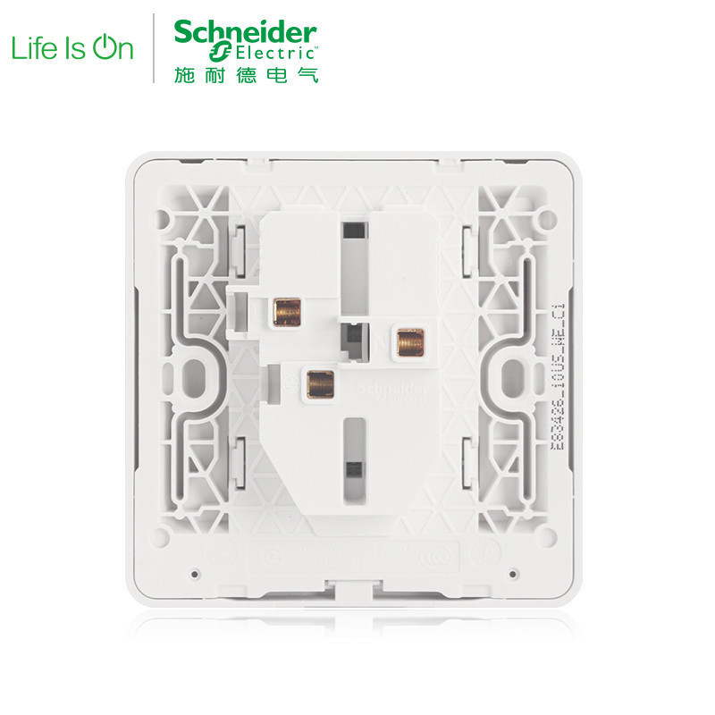 施耐德电气(Schneider Electric)绎尚镜瓷白 五孔插座墙壁电源开关 电源插座86型 15只装