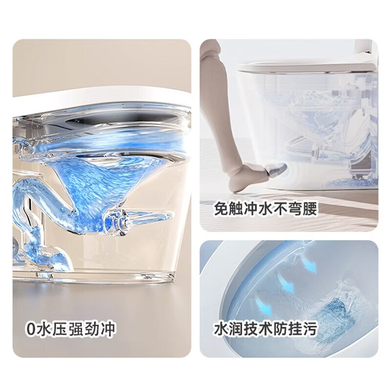 惠达(HUIDA)- ED01-L系列轻智能零水压限制泡沫盾抑菌离座自动冲水座圈加热坐便器高清大图