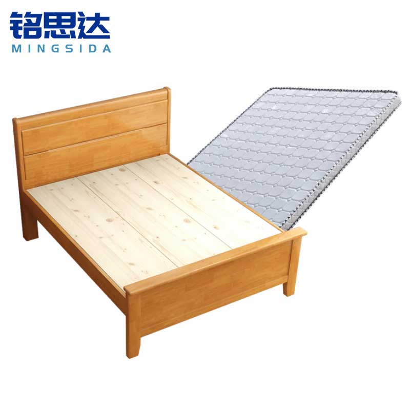 铭思达实木床1.5米含床垫套高清大图