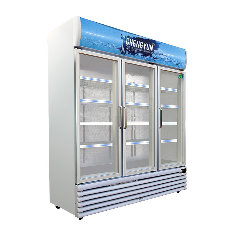 1300l三门立式饮料柜保鲜冷藏展示柜超市饮品啤酒商用冰箱便利店专用