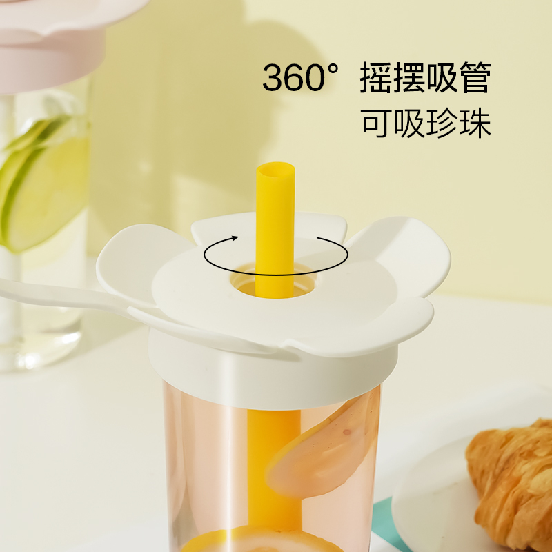 乐扣乐扣tritan水杯女生高颜值随手杯男塑料杯学生夏天便携吸管杯