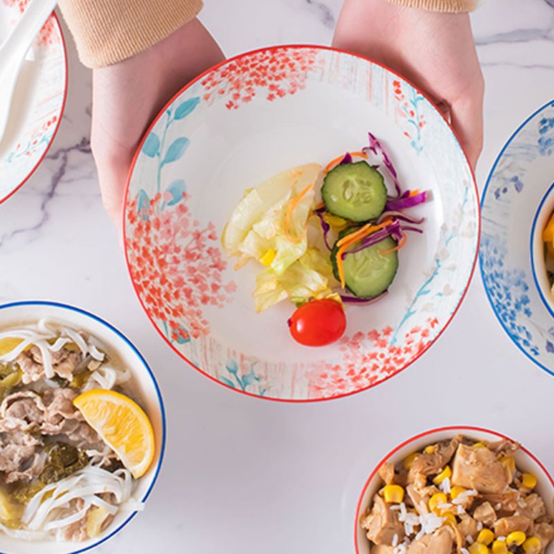 佳佰 DKH SONGFA 头浪漫山花釉下彩陶瓷餐具套装