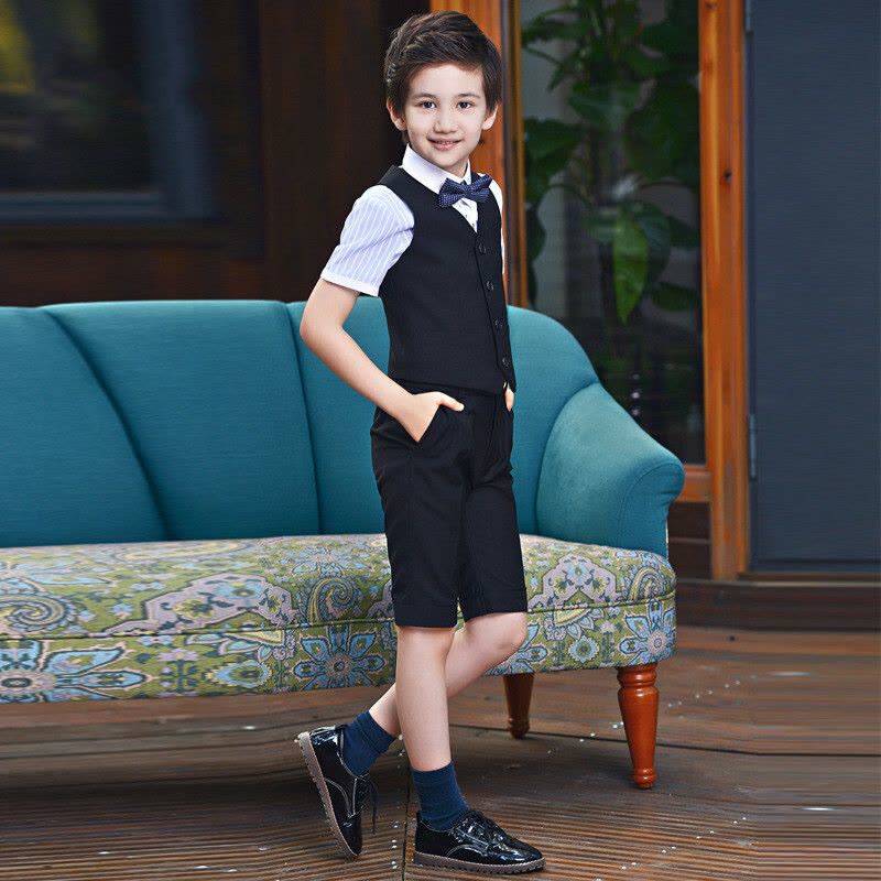 迪鲁奥(DILUAO)男童礼服套装花童主持人儿童表演男孩西装大童马甲钢琴演出小西服图片