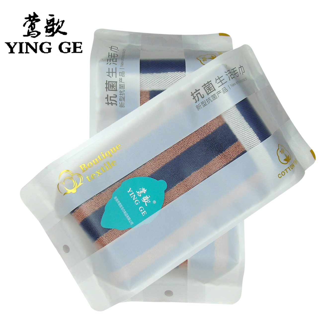 莺歌 5A级抗菌缎档条纹毛巾 75*35（±2）颜色随机 条