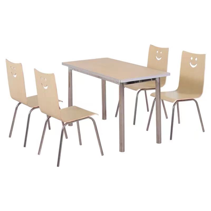 美沐芯品条桌椅(一桌四椅)1200*600mm/套 米色