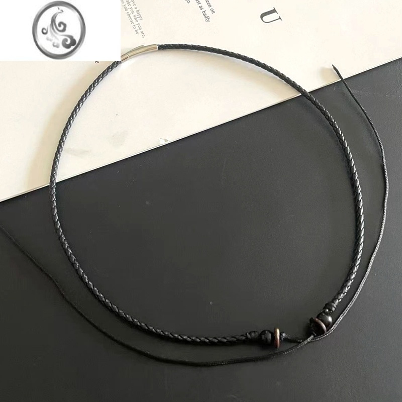 jimi高端天珠横穿锁骨绳挂绳项链绳皮绳锁骨链专用绳小孔珠横挂链