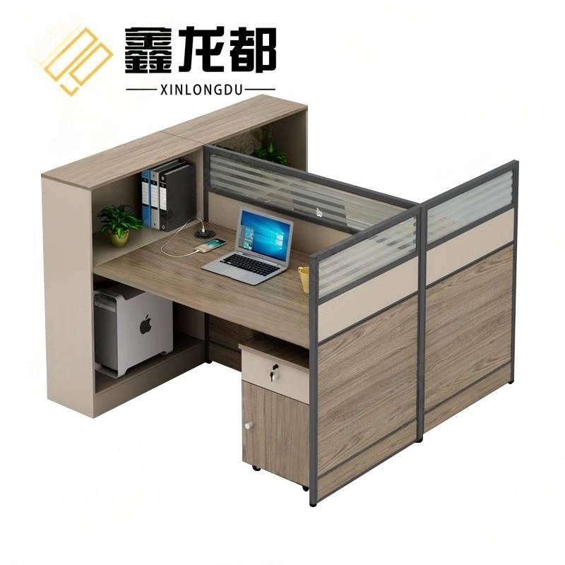 鑫龙都屏风工位双人位含柜套高清大图