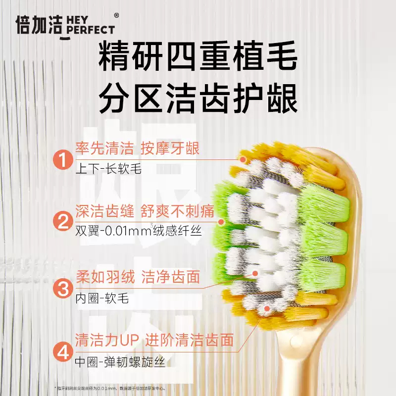 倍加洁羽感奢柔宽薄宽头软毛牙刷高清大图