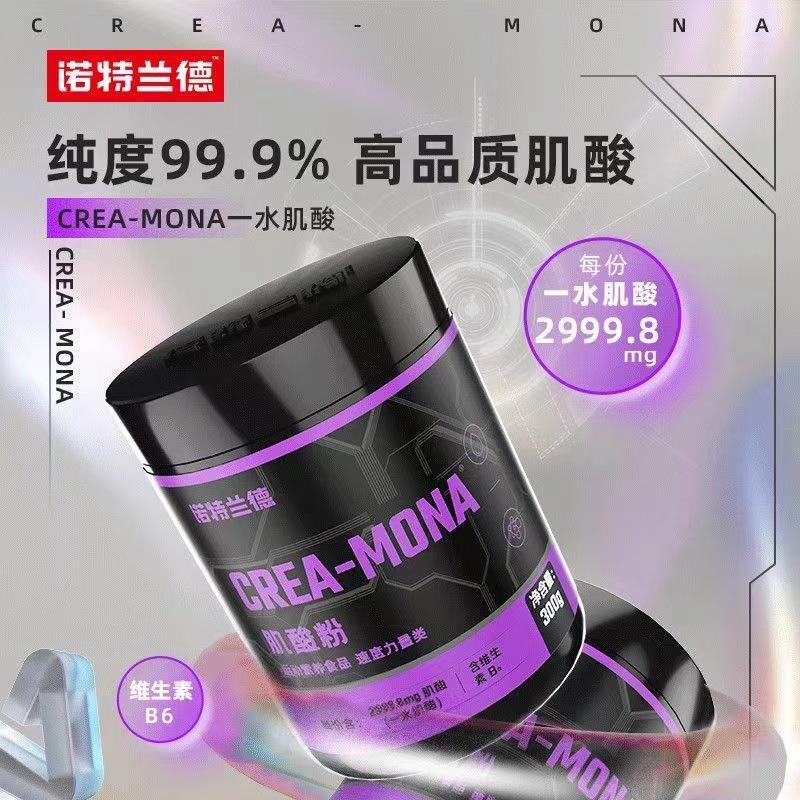 [5瓶]诺特兰德肌酸粉300g运动健身一水肌酸增健肌氨基酸官方正品运动营养粉补剂体育生力量爆发力健身