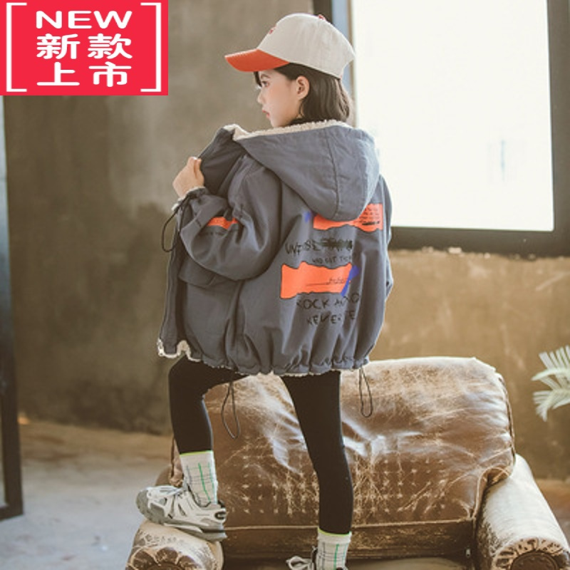 可莉允儿童装大童女装秋冬装2022新款女童加绒外套洋气加厚棉衣春秋款棉服