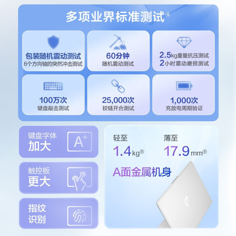 惠普HP [2023新款]星Book14轻薄全面屏便携笔记本电脑 14英寸 i5-1340P/32G/1T/100%sRGB/银/自带免费腾讯教育软件[14-ep0354TU]定制