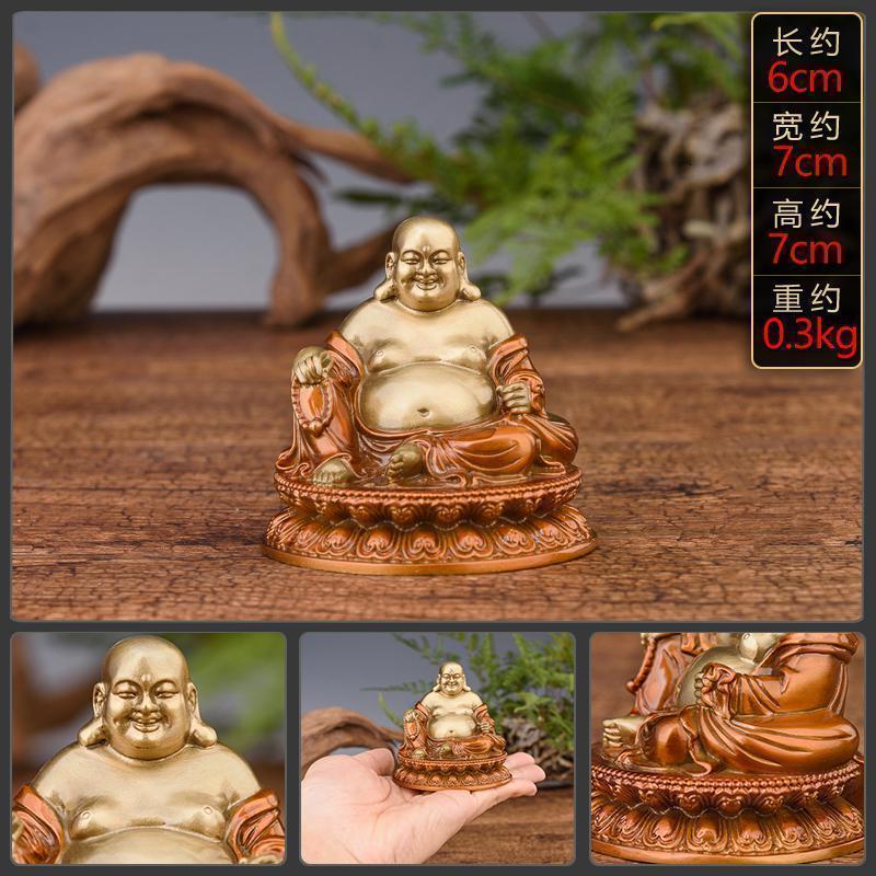 家柏饰(CORATED)弥勒佛摆件 铜大肚笑佛汽车车载客厅玄关饰品高清大图