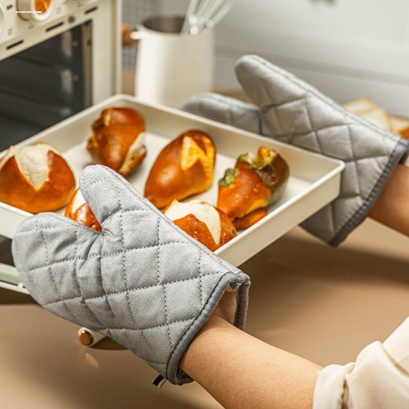 DERUIMAN加厚隔热手套耐高温防烫烘焙手套工具银色22cm高清大图