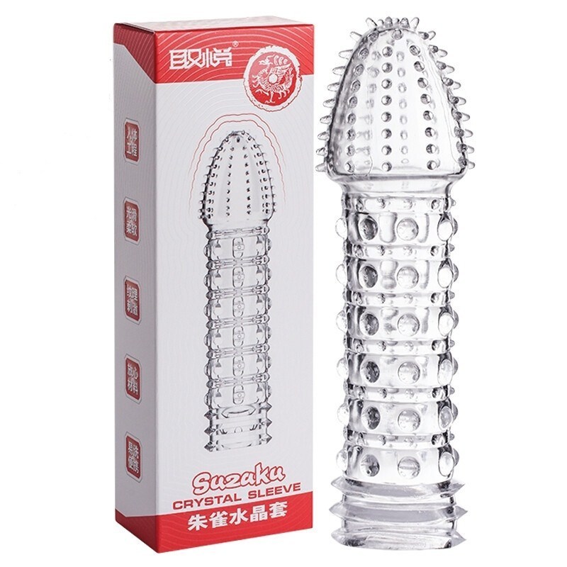 取悦朱雀水晶狼牙套增大增粗男用阴茎套加长加粗震动棒套锁精套环成人情趣性用品工具夫妻四性兽男女共用 非震动延时套环