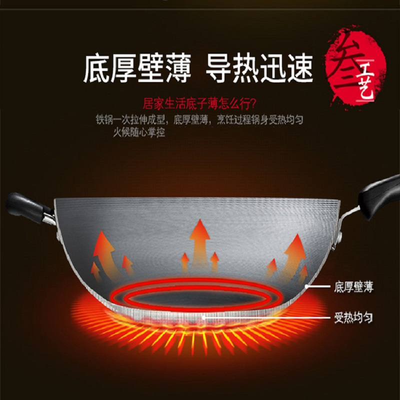 苏泊尔臻铁真不锈铸铁炒锅.钢玻盖30cm高清大图