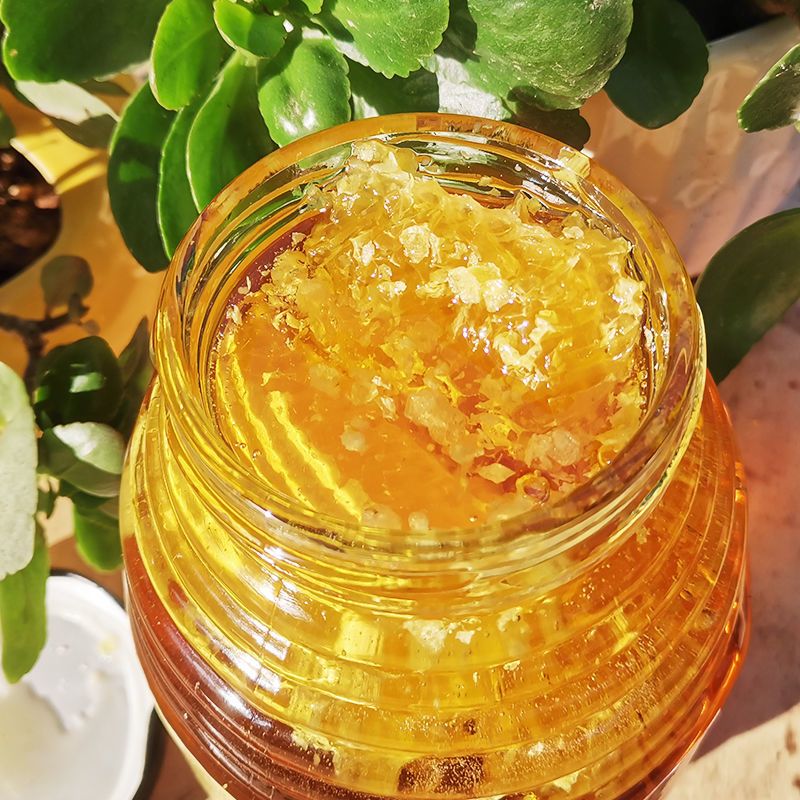 蜂巢蜜2斤野生深山蜂蜜块正宗土蜂蜜巢蜜糖罐装1000g