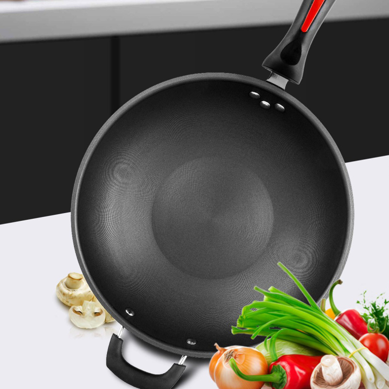 炊大皇炒锅36cm家用健康清新无油烟不粘锅厨房炒菜锅燃气灶电磁炉通用锅CKN4636BF高清大图