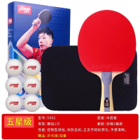 红双喜(DHS)乒乓球拍4星5星6星级狂飙四星五星六星横直拍单拍