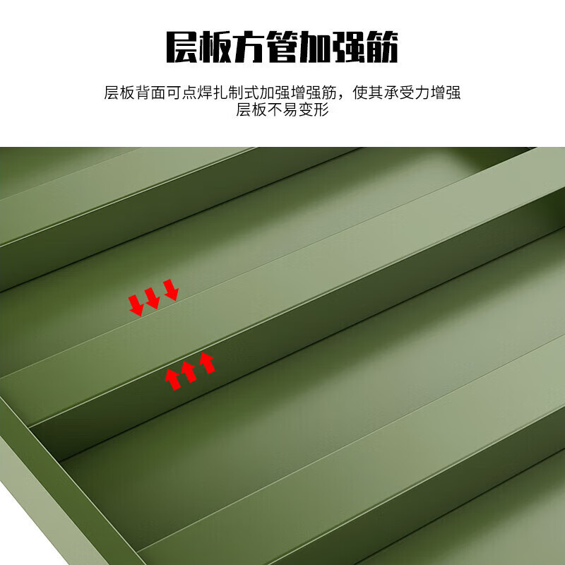 戴劲移动货架重型货架军绿色器材架200*70*200四层(两侧带网 500KG)高清大图