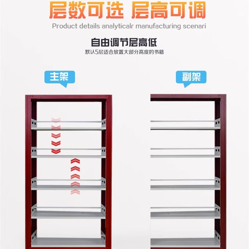 圣德列书架双面收纳架J-6 1000*450*2000mm高清大图