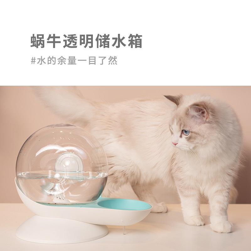 M-PETS猫咪饮水机食盆不插电自动循环饮水器猫喝水碗宠物喂食喂水神器-绅士灰(升级款喂水饮食一体)+6片备用滤芯高清大图