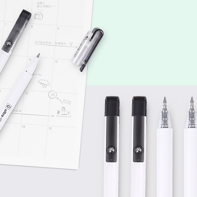 晨光优品中性笔2001学生文具办公用品0.5mm黑水笔 10支装 黑色