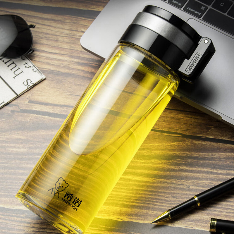 希诺玻璃杯695ml耐用耐高温户外便携黑色XN-6076高清大图