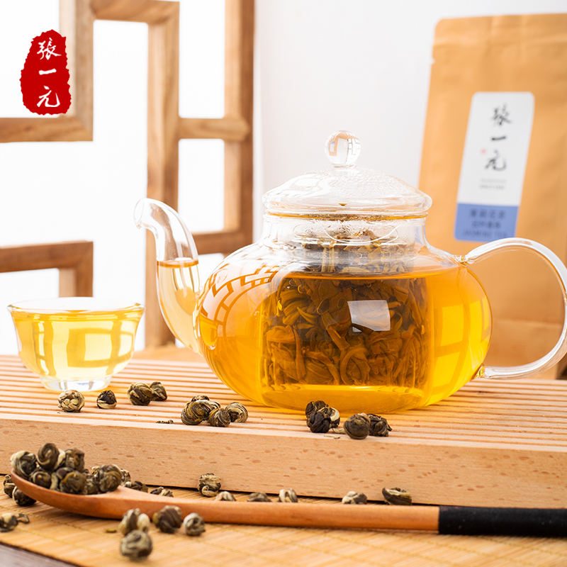 张一元茶叶 特种茉莉花茶云叶香珠50g 绣球浓香型茉莉龙珠 袋装绿茶茶叶