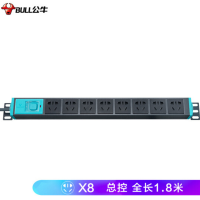 公牛GNE-1080PDU机柜插座/插线板 8位总控全长1.8米
