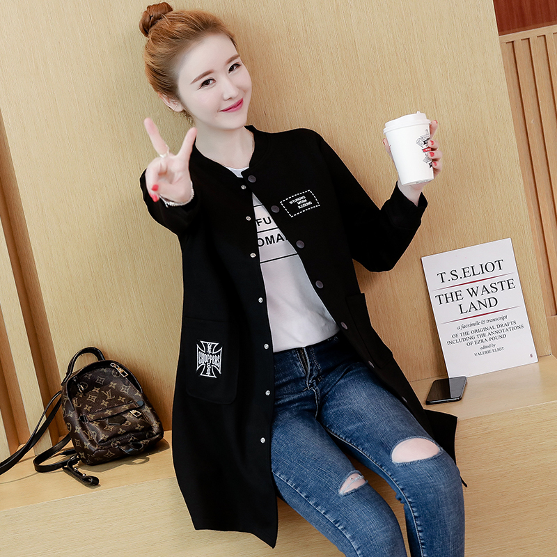 艳如飞棒球服女2020年新款胖mm大码女装宽松显瘦中长款开衫春秋百搭外套大码女装