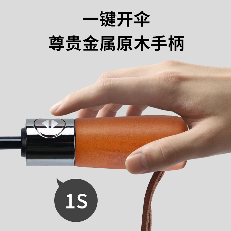 红叶(Hong Ye)10骨全自动雨伞男士加大加固商务折叠伞抗风暴双人晴雨伞一甩即干高清大图