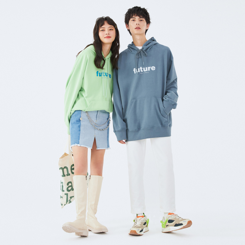 马克华菲连帽卫衣男2022秋款潮流字母印花休闲宽松潮流情侣上衣