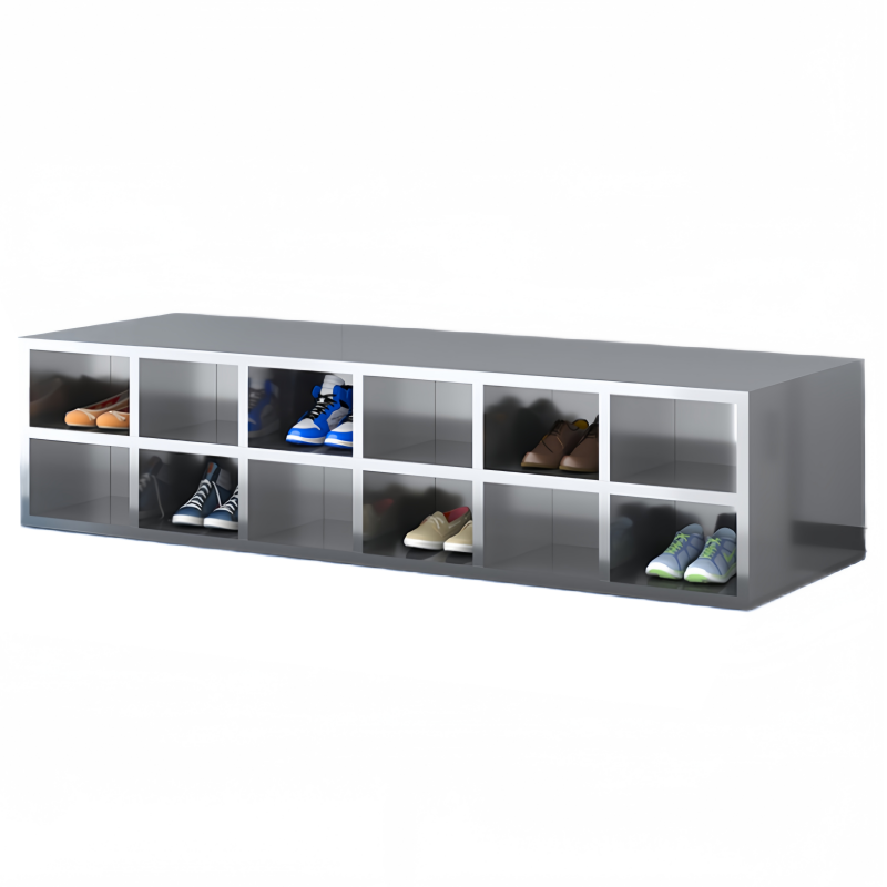 铭思达不锈钢鞋柜双面24格个高清大图