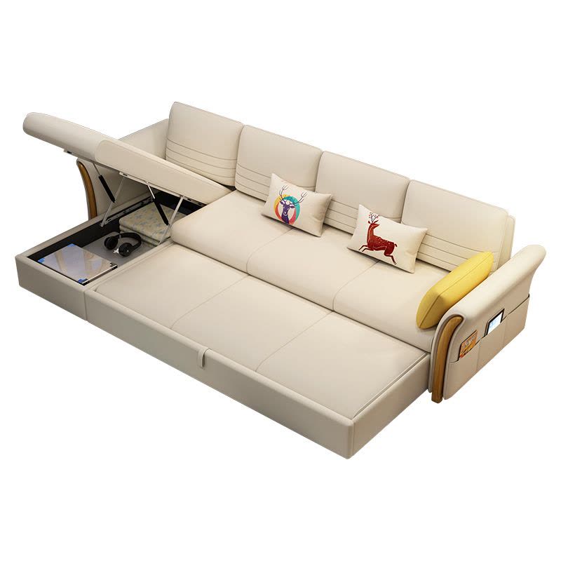 欧梵森 沙发床小户型可折叠双人客厅两用多功能简约现代组合贵妃布艺沙发图片