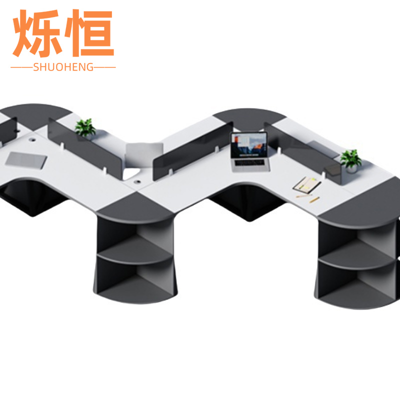 烁恒 职员办公桌 五人位 套高清大图
