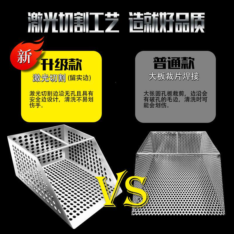 地沟过滤网厨房下水道排水沟过滤网防漏隔渣网提笼筐沥水-长20cm宽19.5cm高22cm高清大图