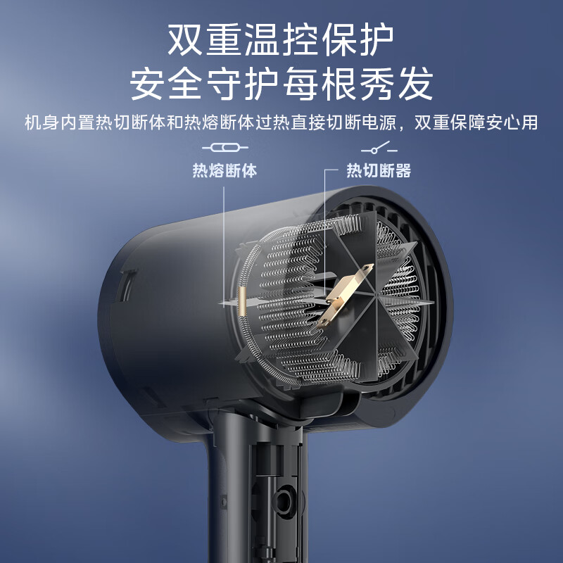美的(Midea)八千万负离子电吹风 家用速干护发吹风筒 电吹风机 节日礼物推荐 MB-AJ0503星夜蓝高清大图