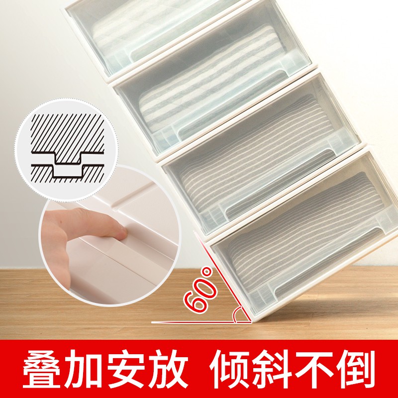 收纳箱衣物抽屉式衣柜收纳盒家用塑料整理箱子衣服透明储物箱 三维工匠高清大图