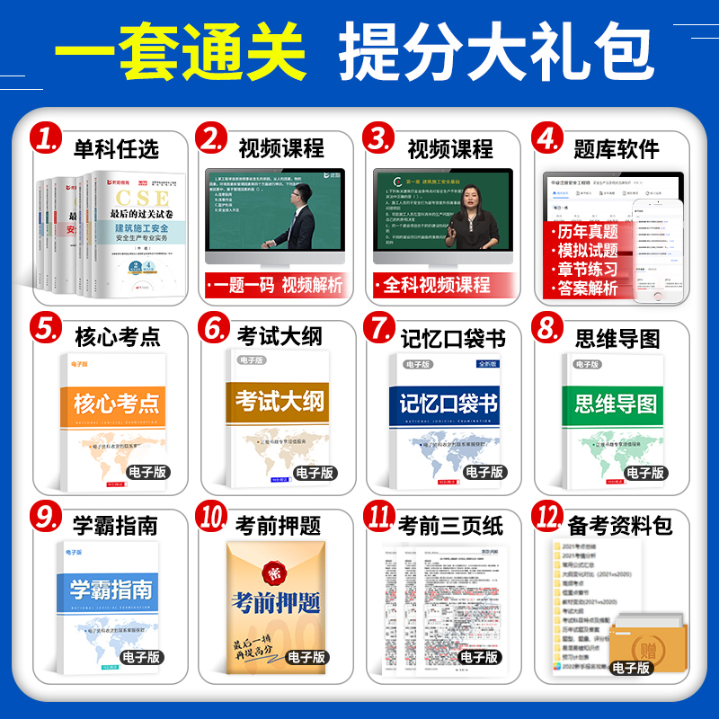 [基础精讲班]任选4科 [正版]优路教育2024年中级注册安全师工程师历年真题库押题模拟试卷建筑化工安全生产法律法规高清大图