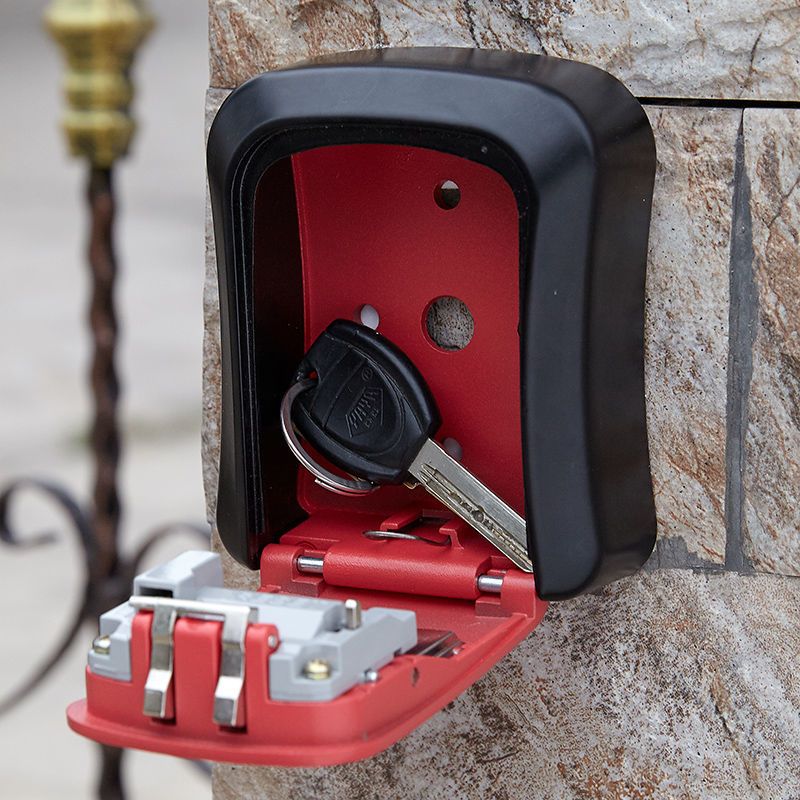 ks809黑色密码锁钥匙盒民宿日租房交接钥匙小盒子工地装修密码盒子装