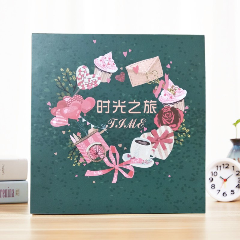 家庭情侣diy相册本 纪念册自粘贴式覆膜相册制作影集相簿生日 三维