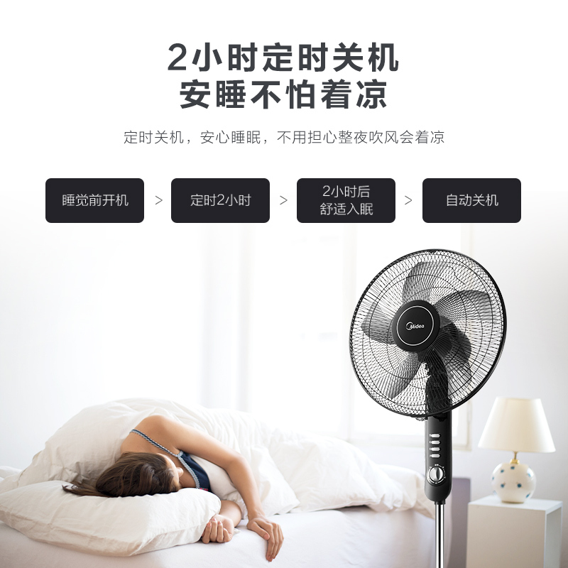 美的(Midea) FS40-15F1 宿舍摇头定时5叶 家用立式静音机械式电风扇高清大图